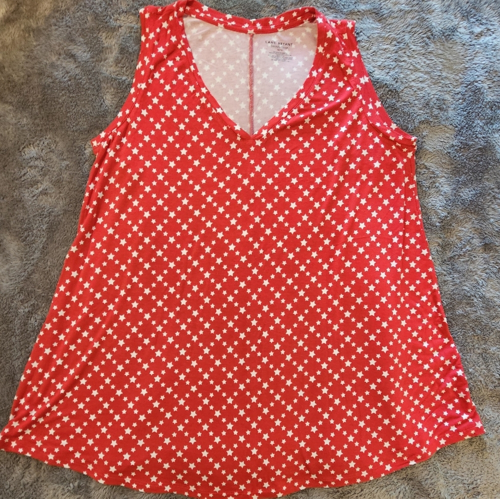 NWOT - Lane Bryant - Swing Tank - Size 14/16 / 1X  - Red with White Stars
